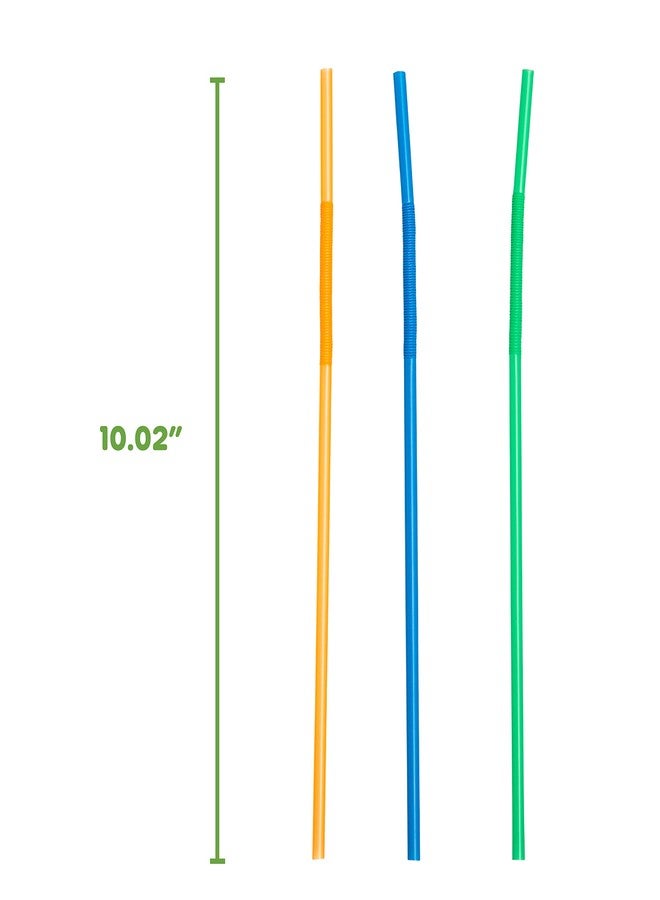 Comfy Package GUSTO [200 Pack] 10.02"High Long Flexible Straws, Disposable Plastic Drinking Straws - Assorted Colors (Formerly Comfy Package) - Image 2